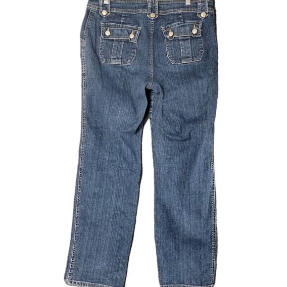 VTG Faded Glory Jeans High Rise 14 Wide Leg Stretch Flap Snap Pckts Gorp Y2k - Picture 9 of 15